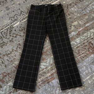 LOFT Women's Black Checkered Straight Leg Pants